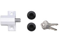 P114 PATIO DOOR LOCK WHITE FINISH VISI