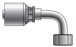 Gates MegaCrimp® Short Drop Female JIC 90° Elbow Couplings 